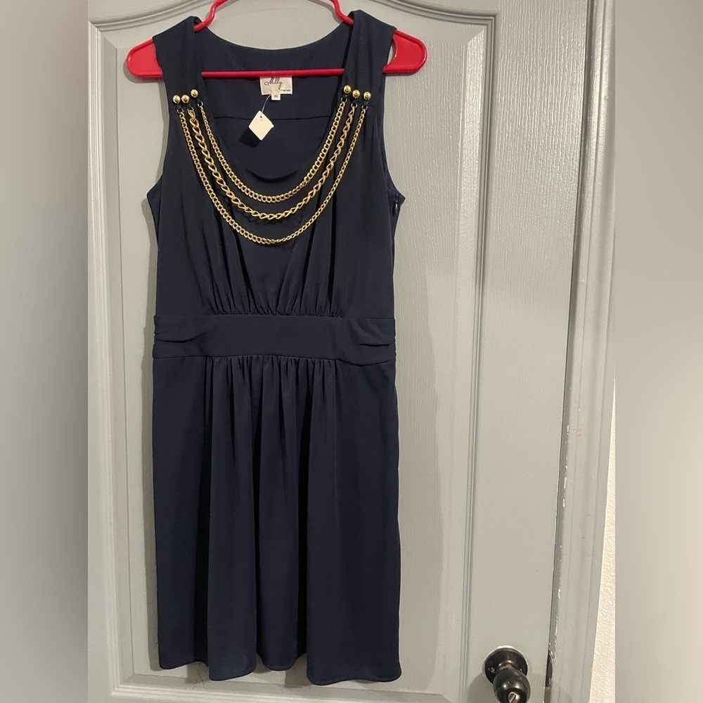 Milly Black and Gold Embellished Cocktail Gown - Picture 6 of 8